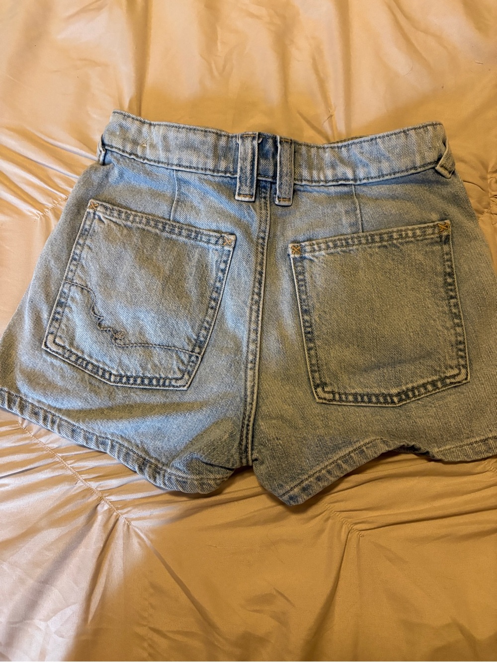 We The Free Light Blue Denim High-Rise Jean Shorts